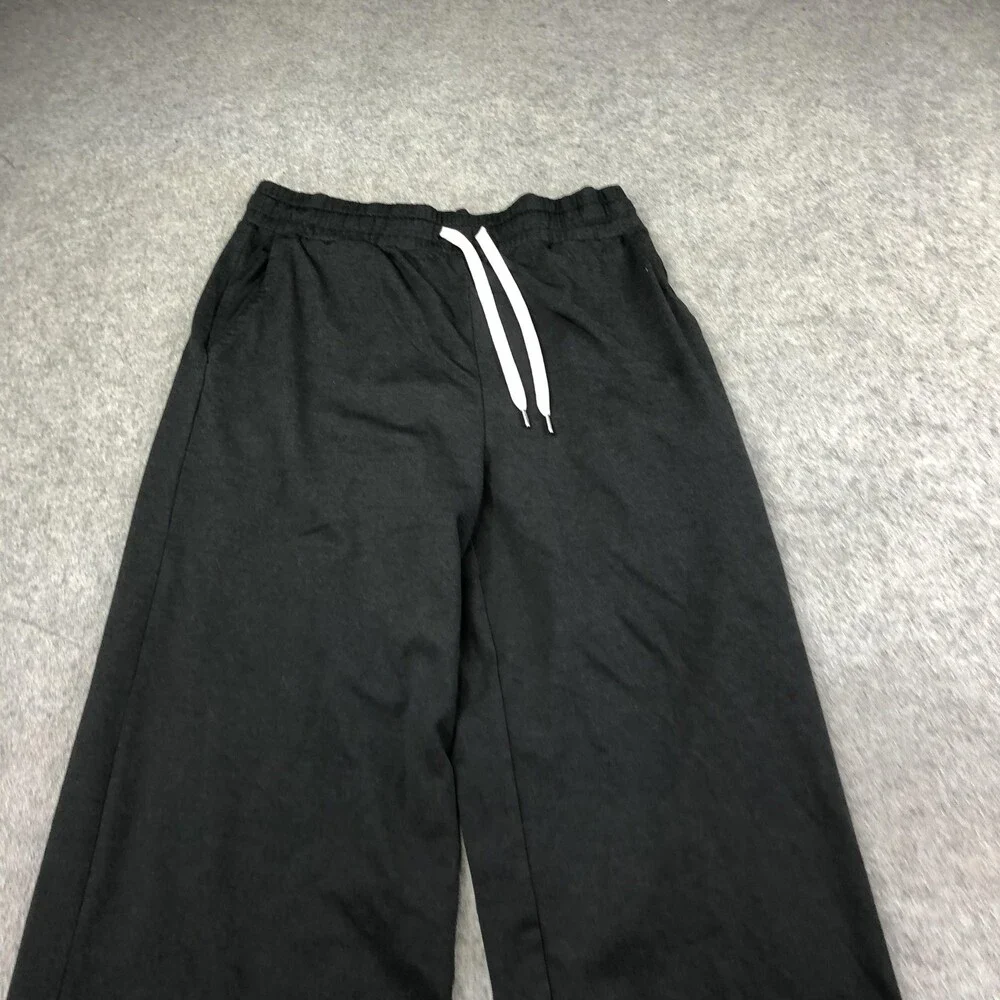 Vuori Sweatpants Womens Medium Black Jersey Wide Leg Pockets Lounge - Picture 3 of 10